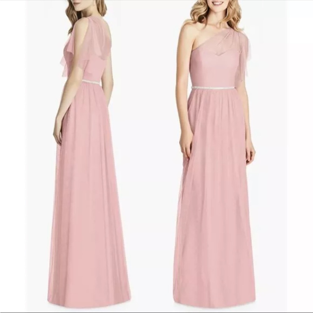 NEW Jenny Packham JP1003 One-Shoulder Tulle Gown Formal Maxi Dress Bridesmaid 4‎